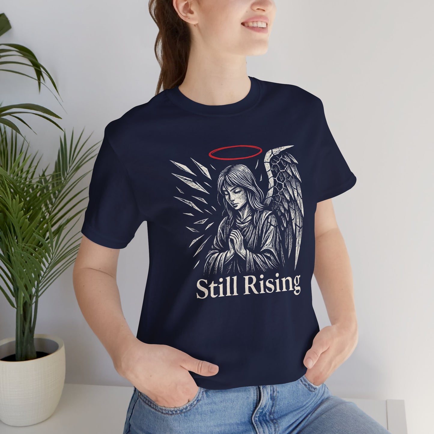 Still Rising – Gothic Anime Angel T-Shirt, Dark Aesthetic Soft Goth Graphic Tee