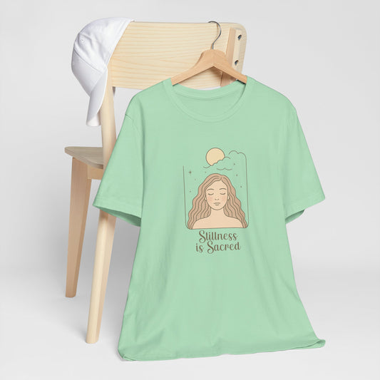 Divine Rest Tee – Stillness is Sacred Minimalist Line Art Shirt