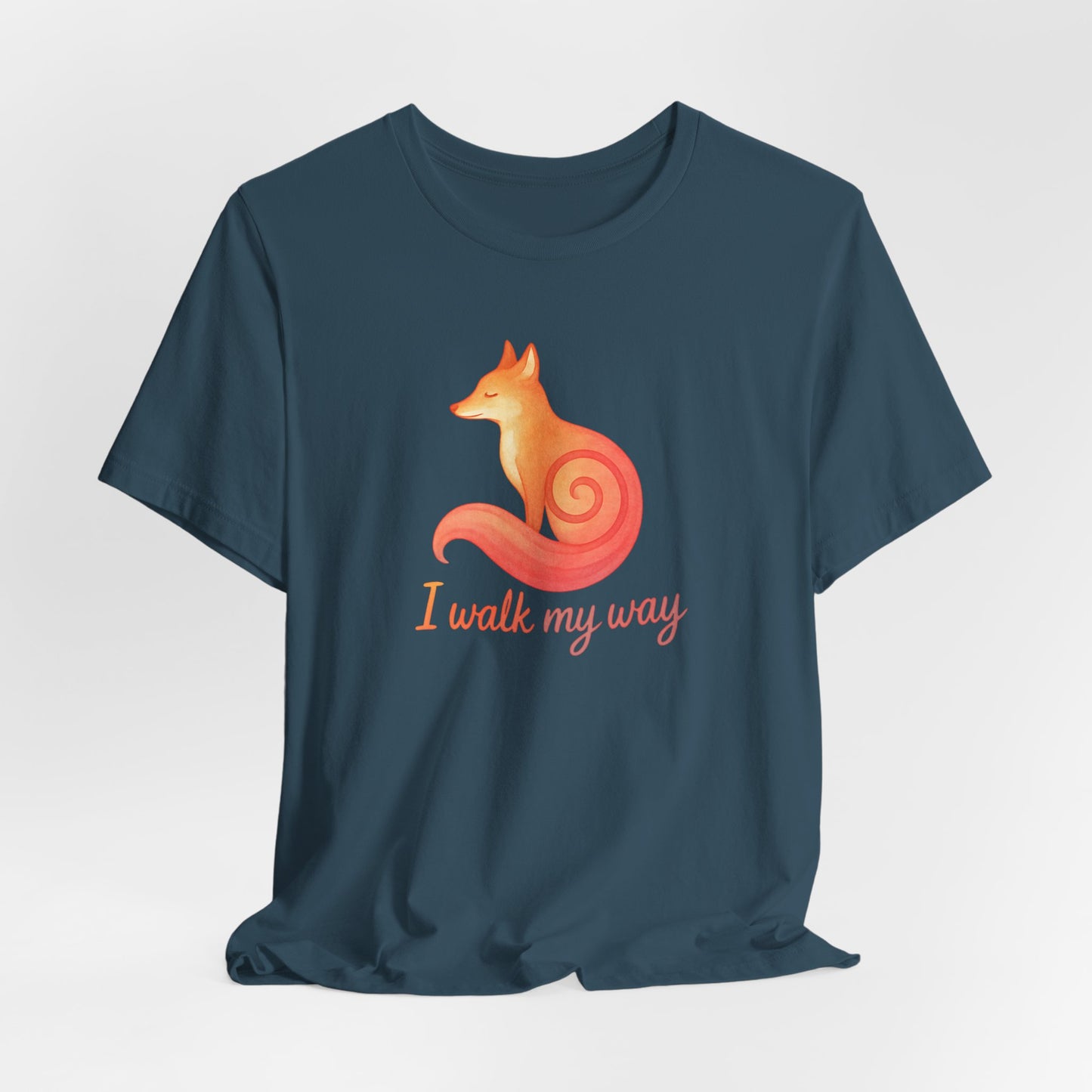 I Walk My Way Fox Shirt – Minimalist Animal Graphic Tee for Independent Spirits