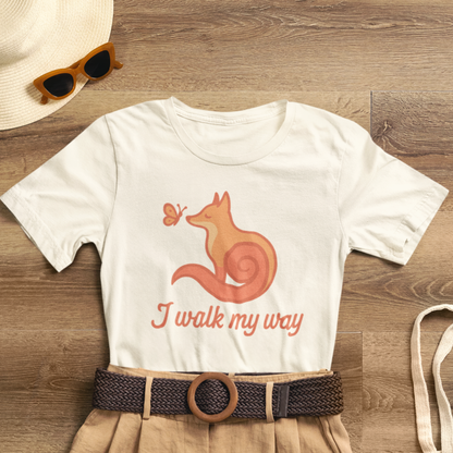 I Walk My Way Fox Shirt – Whimsical Animal Graphic Tee