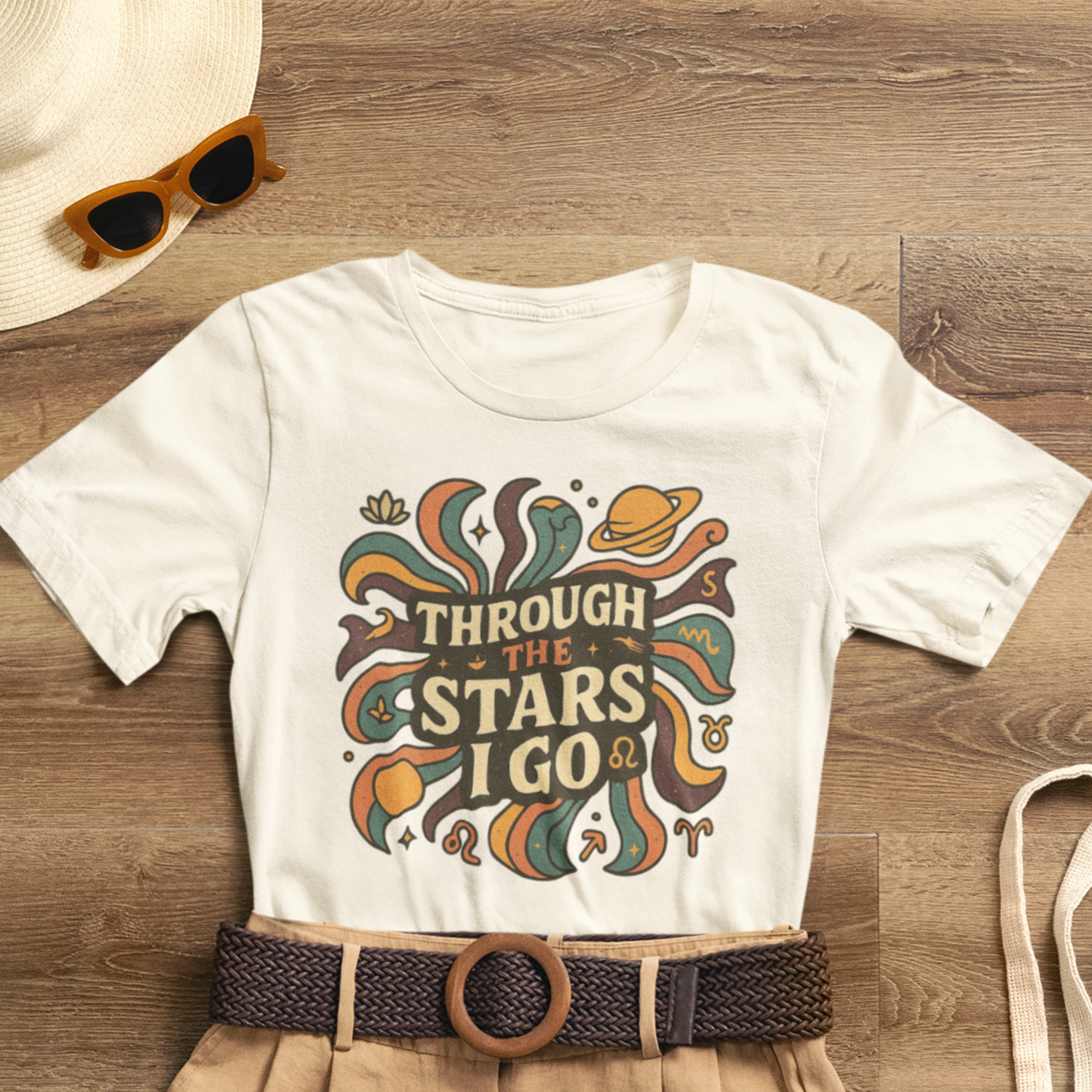 Through the Stars I Go Shirt | Retro Spacecore Tee | Cosmic Journey Top | Gentle Rebels Collection