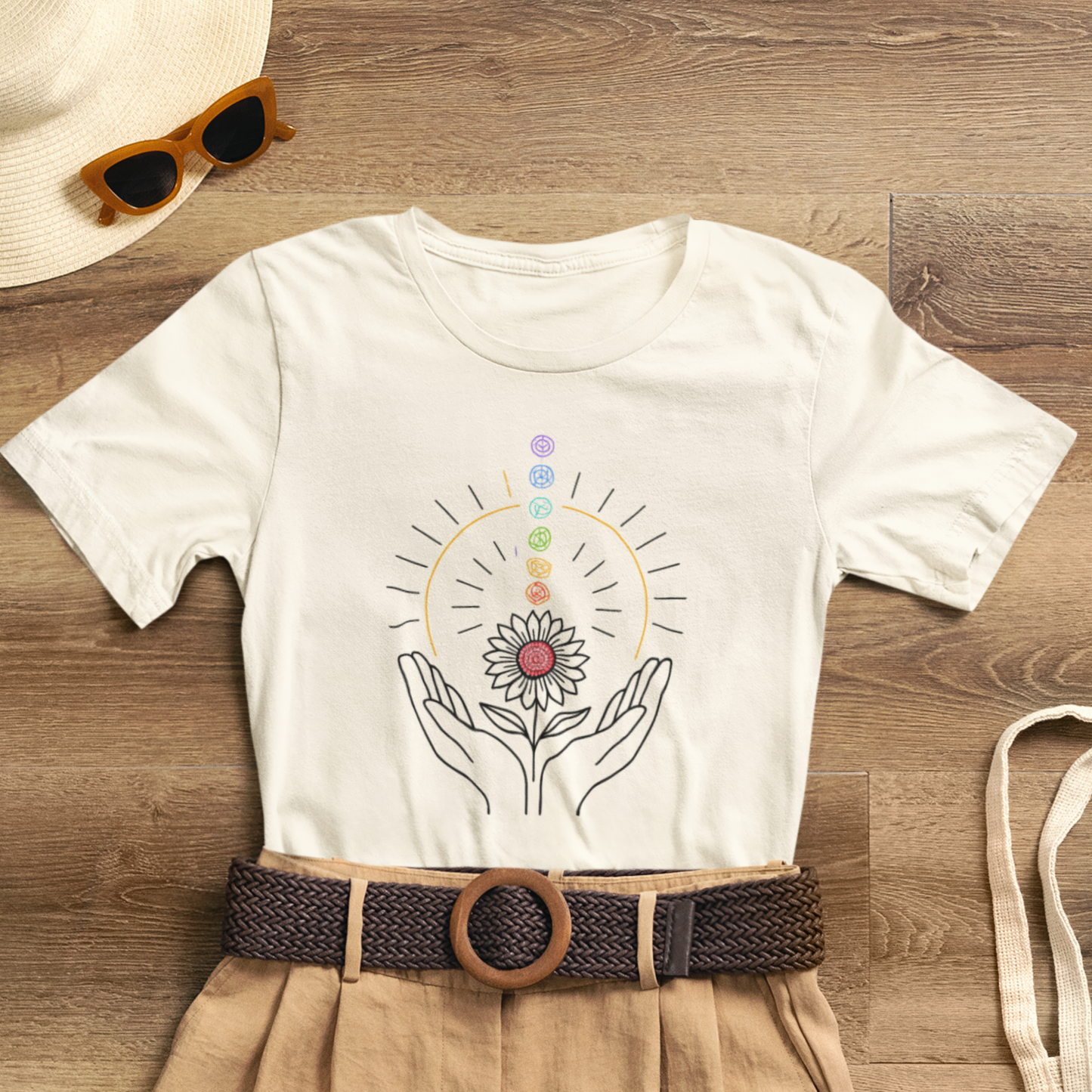 Chakra Energy Alignment Tee – Healing Hands & Aura T-Shirt