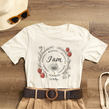 I Am Aligned & Loved – Spiritual Botanical Affirmation Tee