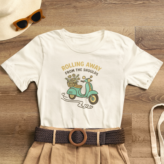 Rolling Away From the Shoulds – Mental Clarity Scooter T-Shirt