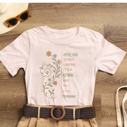 Healing Is Not Linear Spiral T-Shirt – Inspirational Self Care Tee