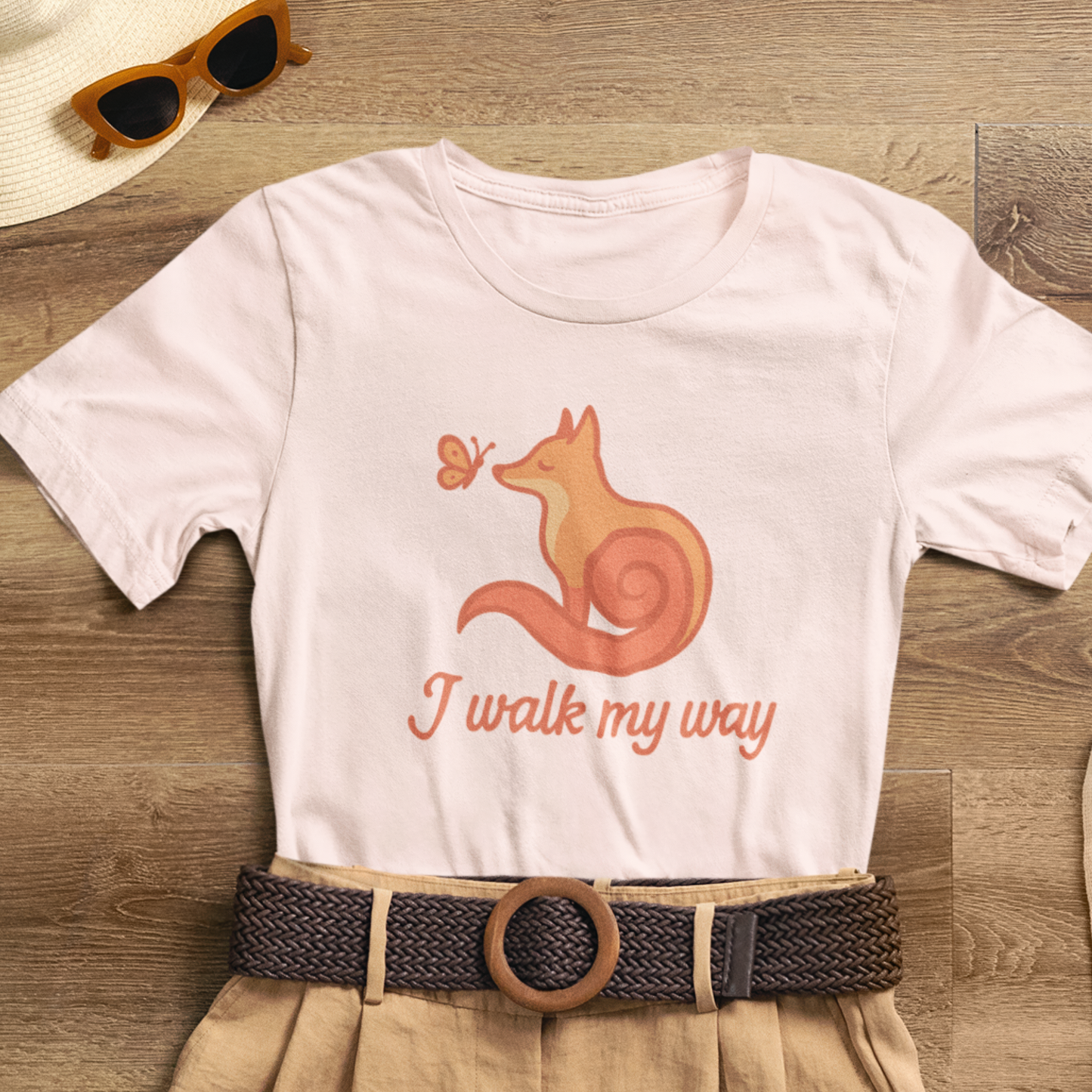 I Walk My Way Fox Shirt – Whimsical Animal Graphic Tee