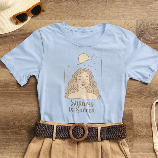 Divine Rest Tee – Stillness is Sacred Minimalist Line Art Shirt