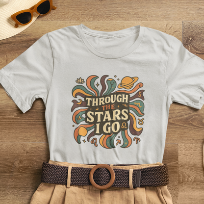 Through the Stars I Go Shirt | Retro Spacecore Tee | Cosmic Journey Top | Gentle Rebels Collection