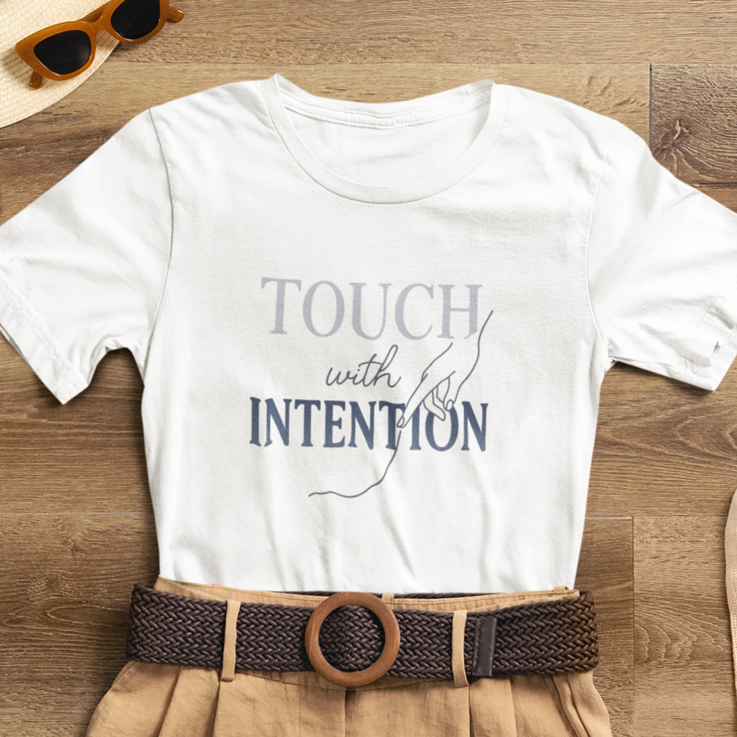 Touch with Intention Shirt – Mindfulness T-Shirt, Minimalist Affirmation Tee, Spiritual Wellness Clothing
