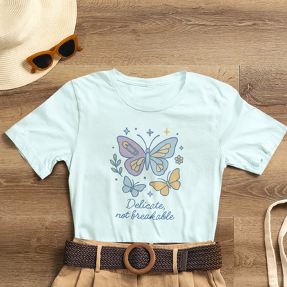 Delicate Not Breakable Shirt | Butterfly Self-Healing Tee | Gentle Strength Top | Spirit Stitch Collection
