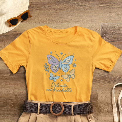 Delicate Not Breakable Shirt | Butterfly Self-Healing Tee | Gentle Strength Top | Spirit Stitch Collection