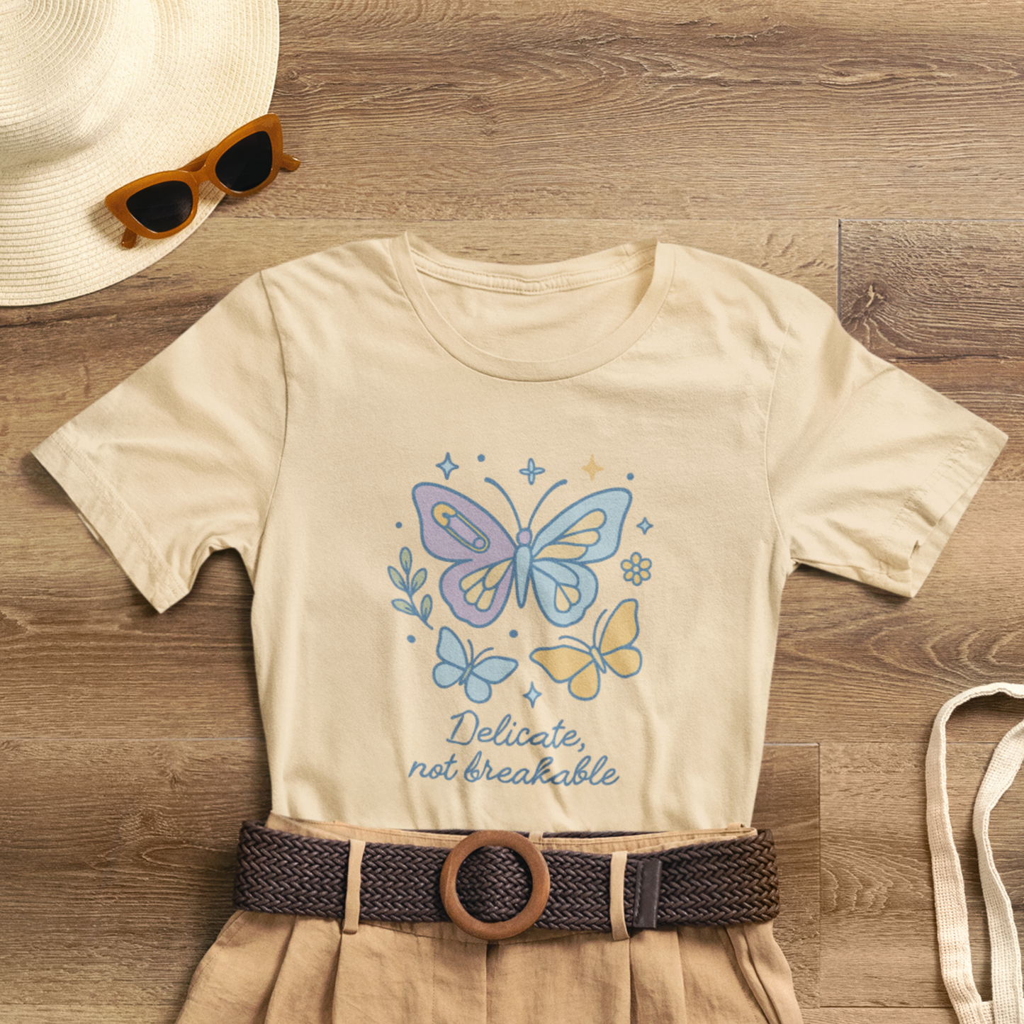 Delicate Not Breakable Shirt | Butterfly Self-Healing Tee | Gentle Strength Top | Spirit Stitch Collection