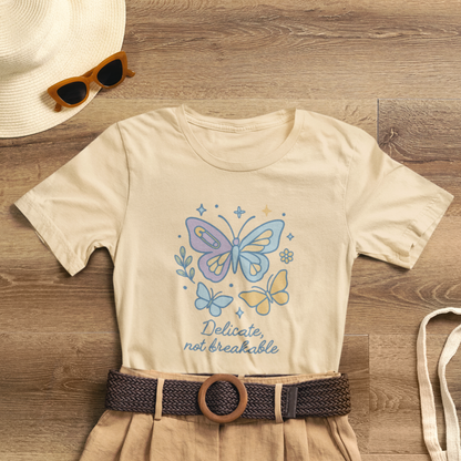 Delicate Not Breakable Shirt | Butterfly Self-Healing Tee | Gentle Strength Top | Spirit Stitch Collection