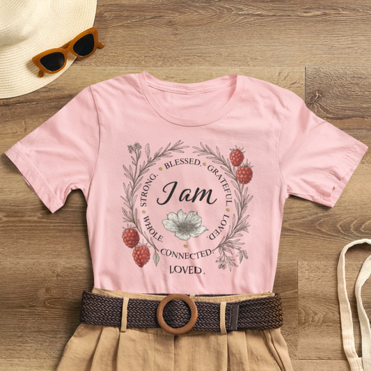 I Am Aligned & Loved – Spiritual Botanical Affirmation Tee