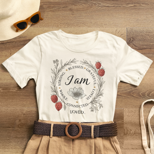 I Am Aligned & Loved – Spiritual Botanical Affirmation Tee