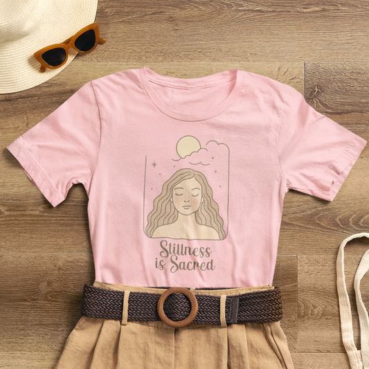 Divine Rest Tee – Stillness is Sacred Minimalist Line Art Shirt