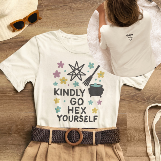 Cute Witchcore Graphic Tee – Hex Yourself Shirt for Soft Goth & Cottage Witches