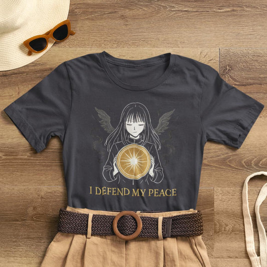 I Defend My Peace T-Shirt — Spiritual Gothic Girl Graphic Tee