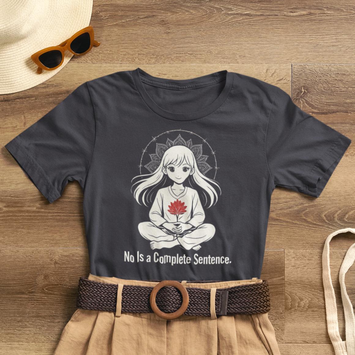 No Is a Complete Sentence – Soft Goth Anime Girl Boundary-Setting T-Shirt