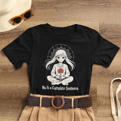 No Is a Complete Sentence – Soft Goth Anime Girl Boundary-Setting T-Shirt