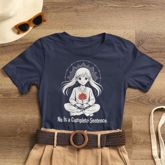 No Is a Complete Sentence – Soft Goth Anime Girl Boundary-Setting T-Shirt