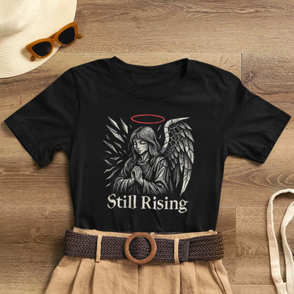 Still Rising – Gothic Anime Angel T-Shirt, Dark Aesthetic Soft Goth Graphic Tee