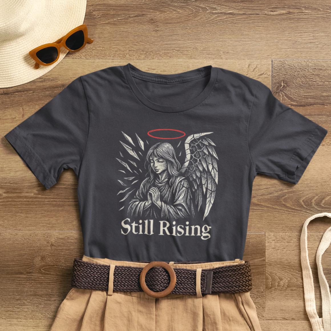 Still Rising – Gothic Anime Angel T-Shirt, Dark Aesthetic Soft Goth Graphic Tee