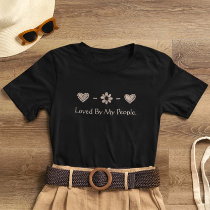 Loved By My People – Minimal Heart & Flower Unisex T-Shirt | Soft Everyday Family Love Tee