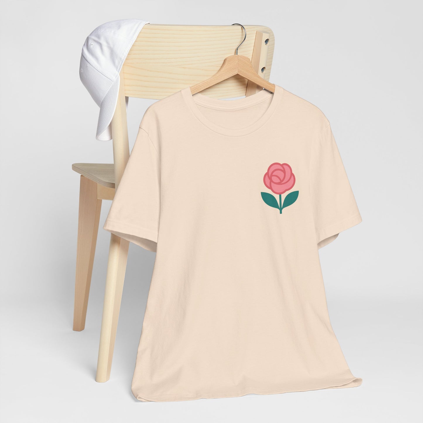 Love in Full Bloom T-Shirt – Retro Floral Graphic Tee with Front Rose & Back Flower Design – Positive Vibes Shirt