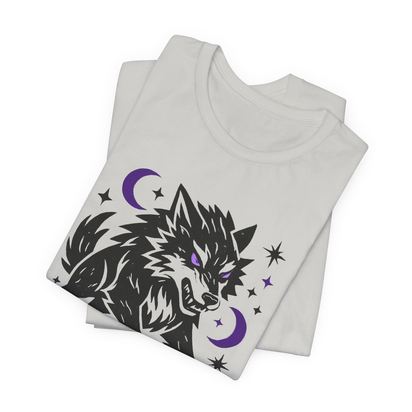 Fearless in the Dark – Moonlit Wolf T-Shirt, Mystic Creature Graphic Tee, Courage & Shadow Work Shirt