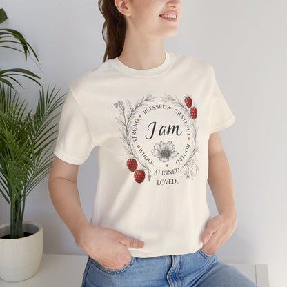 I Am Aligned & Loved – Spiritual Botanical Affirmation Tee