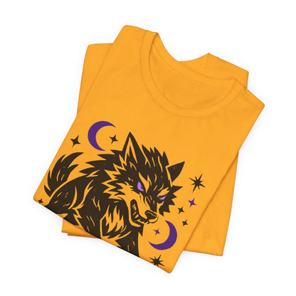 Fearless in the Dark – Moonlit Wolf T-Shirt, Mystic Creature Graphic Tee, Courage & Shadow Work Shirt
