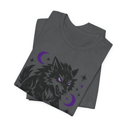 Fearless in the Dark – Moonlit Wolf T-Shirt, Mystic Creature Graphic Tee, Courage & Shadow Work Shirt