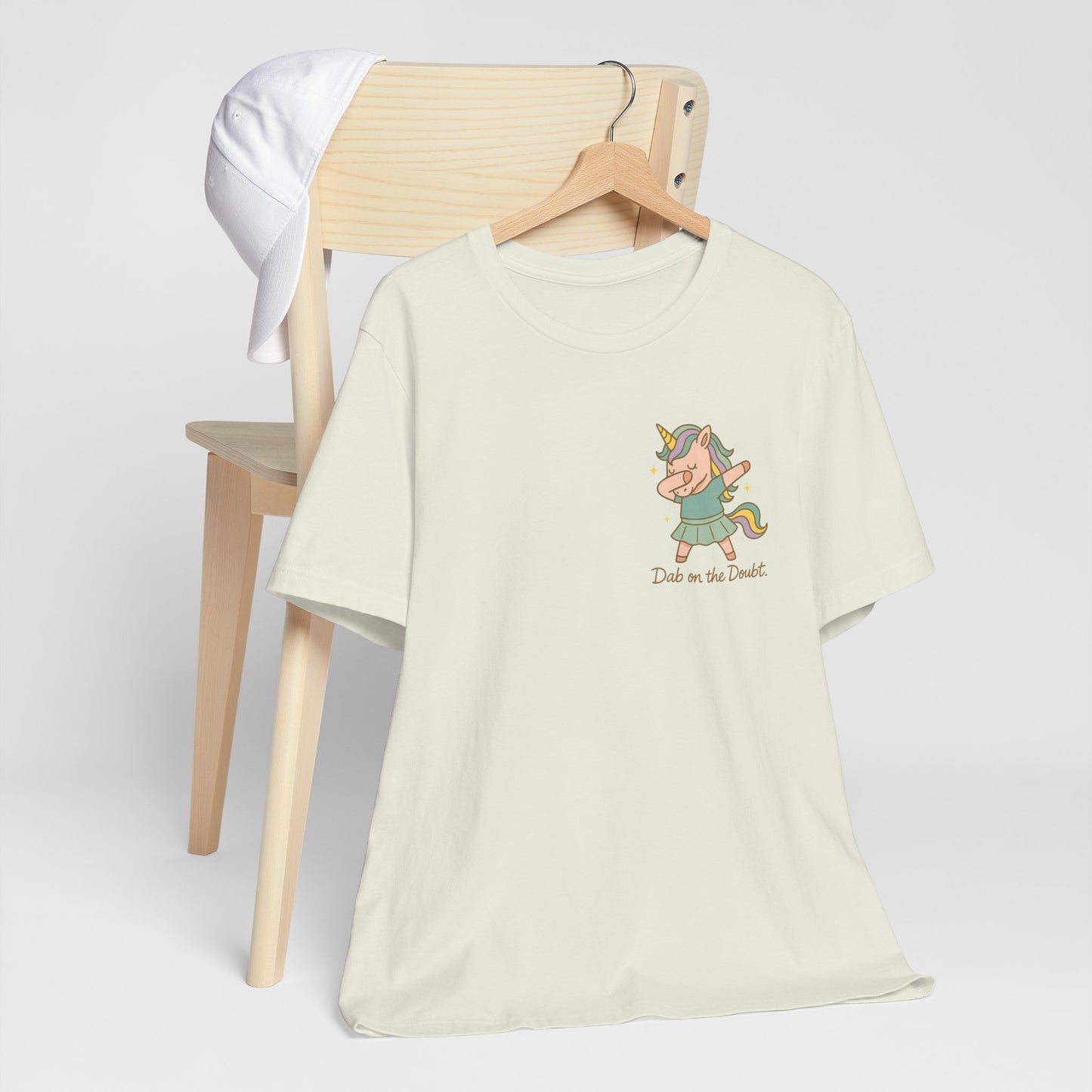 “Doubt on the Dabble” Unicorn T-Shirt – Funny Empowerment Tee for Soft Rebels