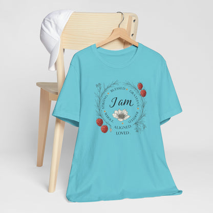 I Am Aligned & Loved – Spiritual Botanical Affirmation Tee