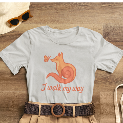 I Walk My Way Fox Shirt – Whimsical Animal Graphic Tee
