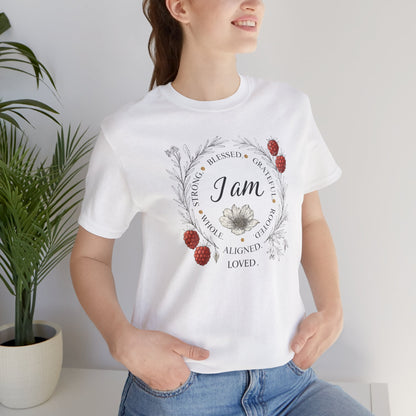 I Am Aligned & Loved – Spiritual Botanical Affirmation Tee