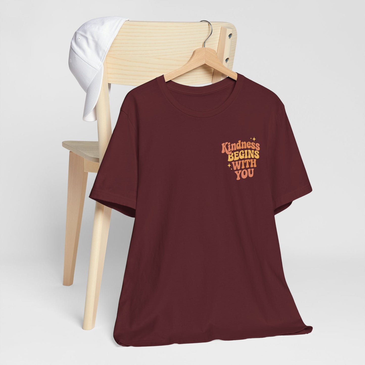 Kindness Begins With You Shirt – Positive Affirmation Tee | Mental Health & Self-Care Graphic T-Shirt (Front & Back Design)