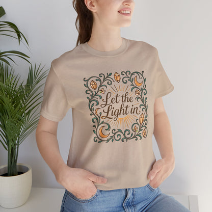 Let the Light In – Mindful Floral Quote T-Shirt