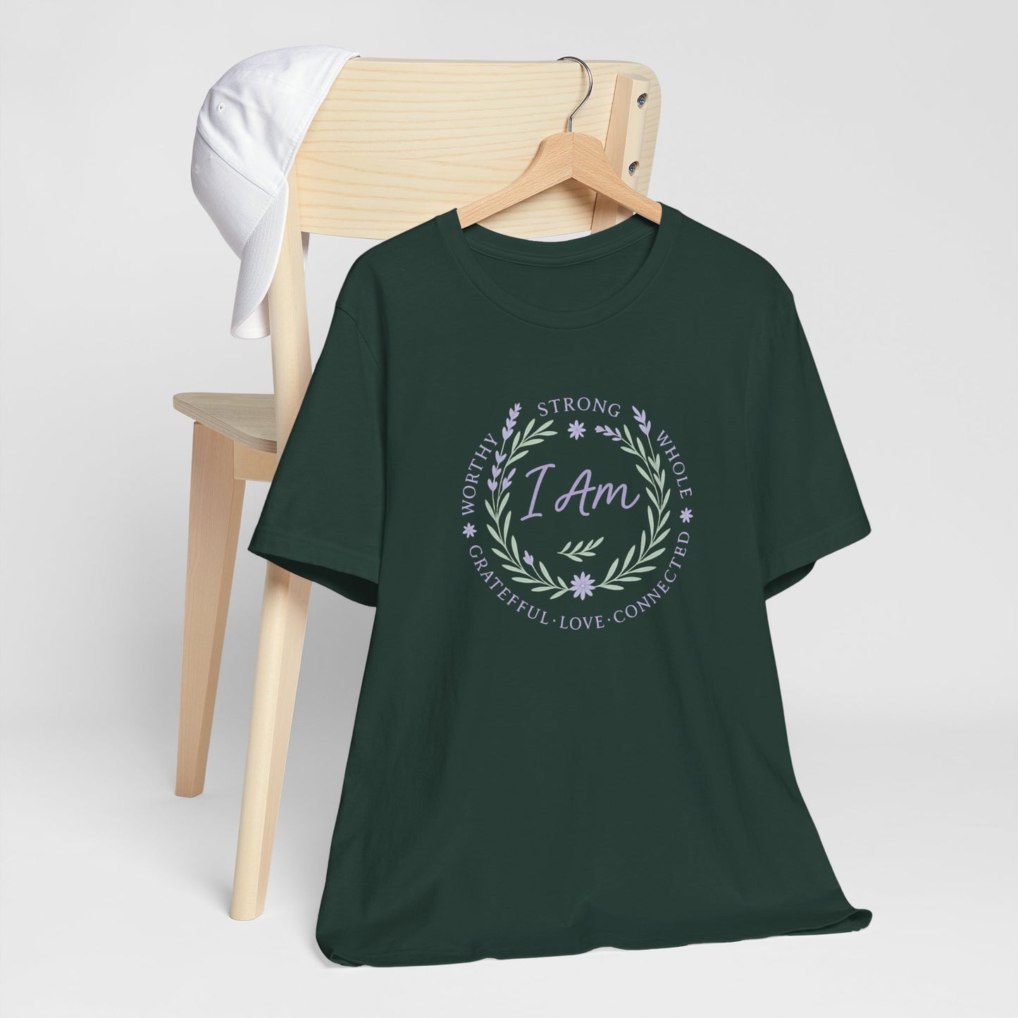 I Am Affirmation Shirt – Positive Self Worth Botanical Tee