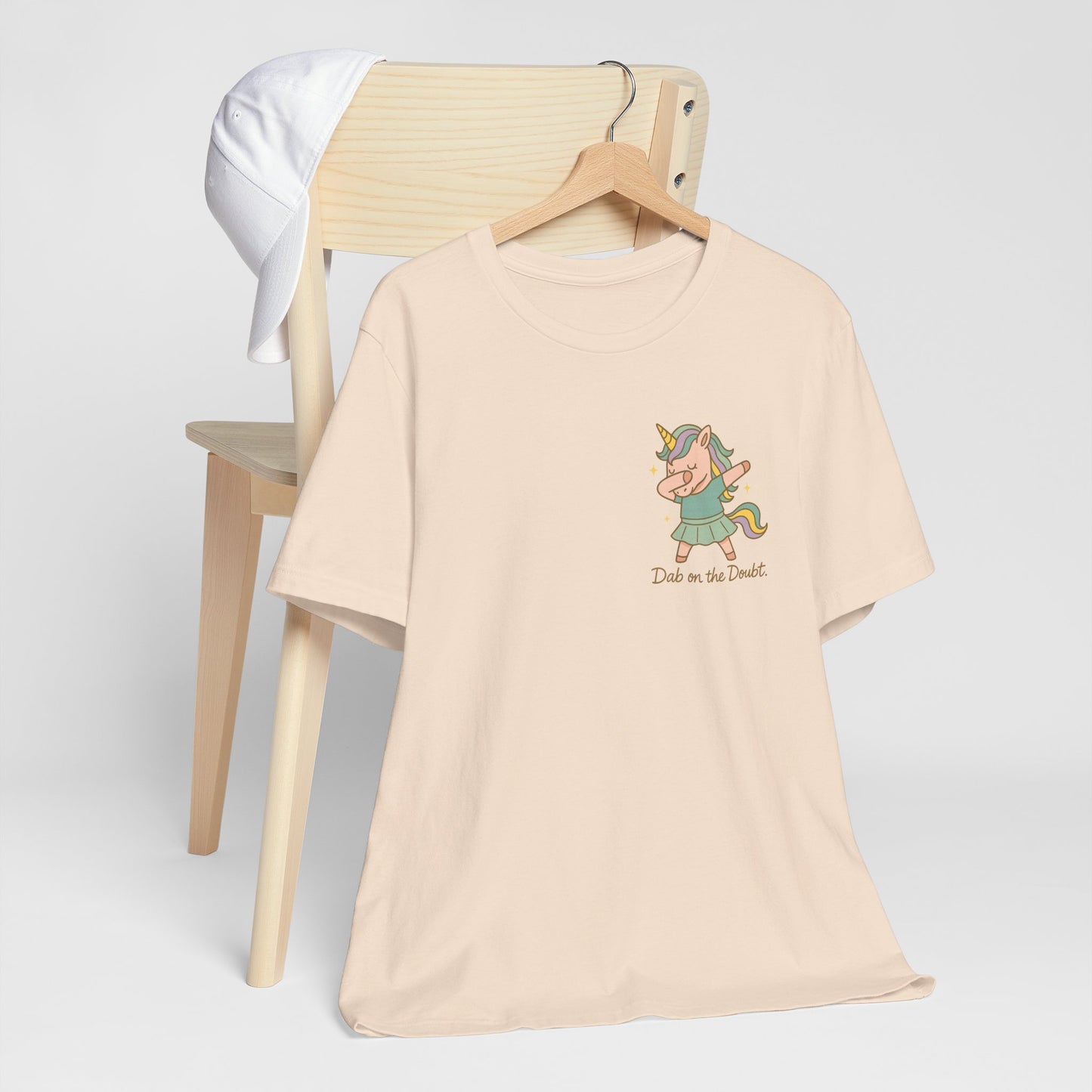 “Doubt on the Dabble” Unicorn T-Shirt – Funny Empowerment Tee for Soft Rebels