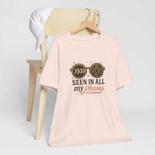 Moon Phase Steampunk Sunglasses T-Shirt – Seen in All My Phases Graphic Tee