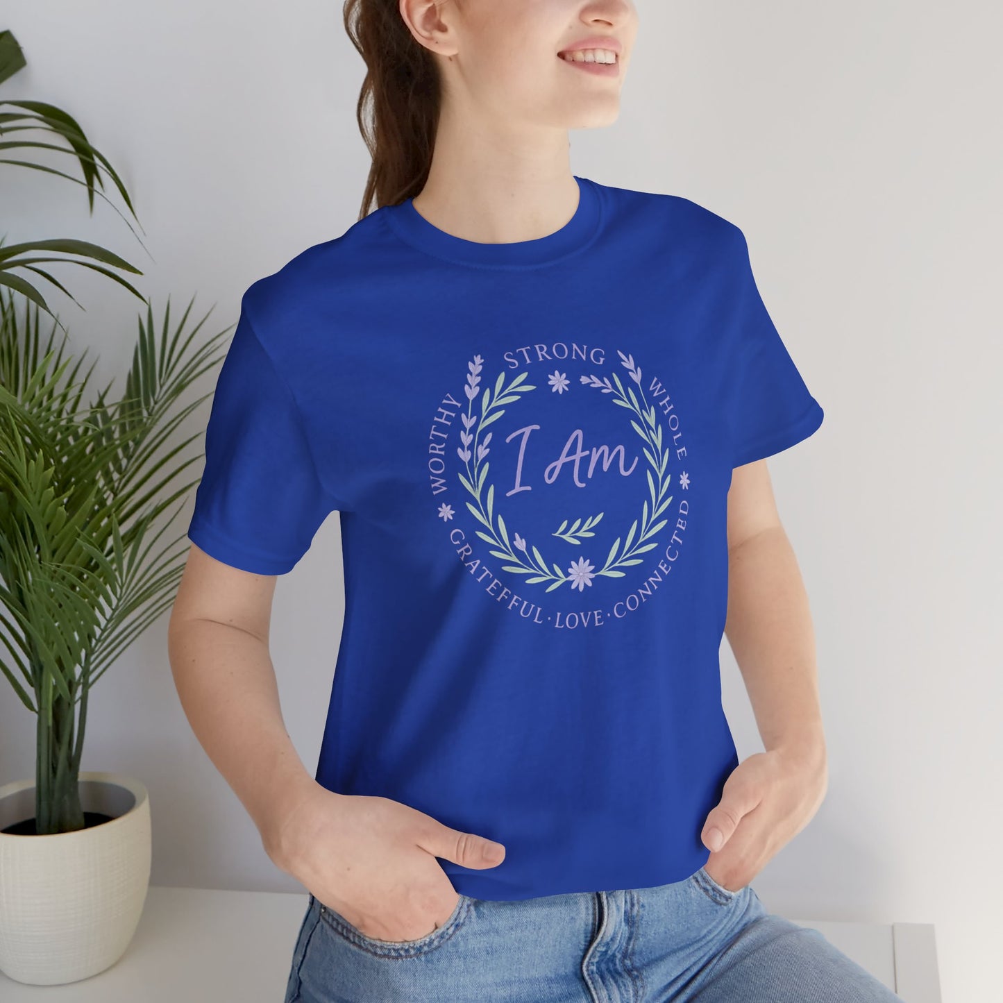 I Am Affirmation Shirt – Positive Self Worth Botanical Tee