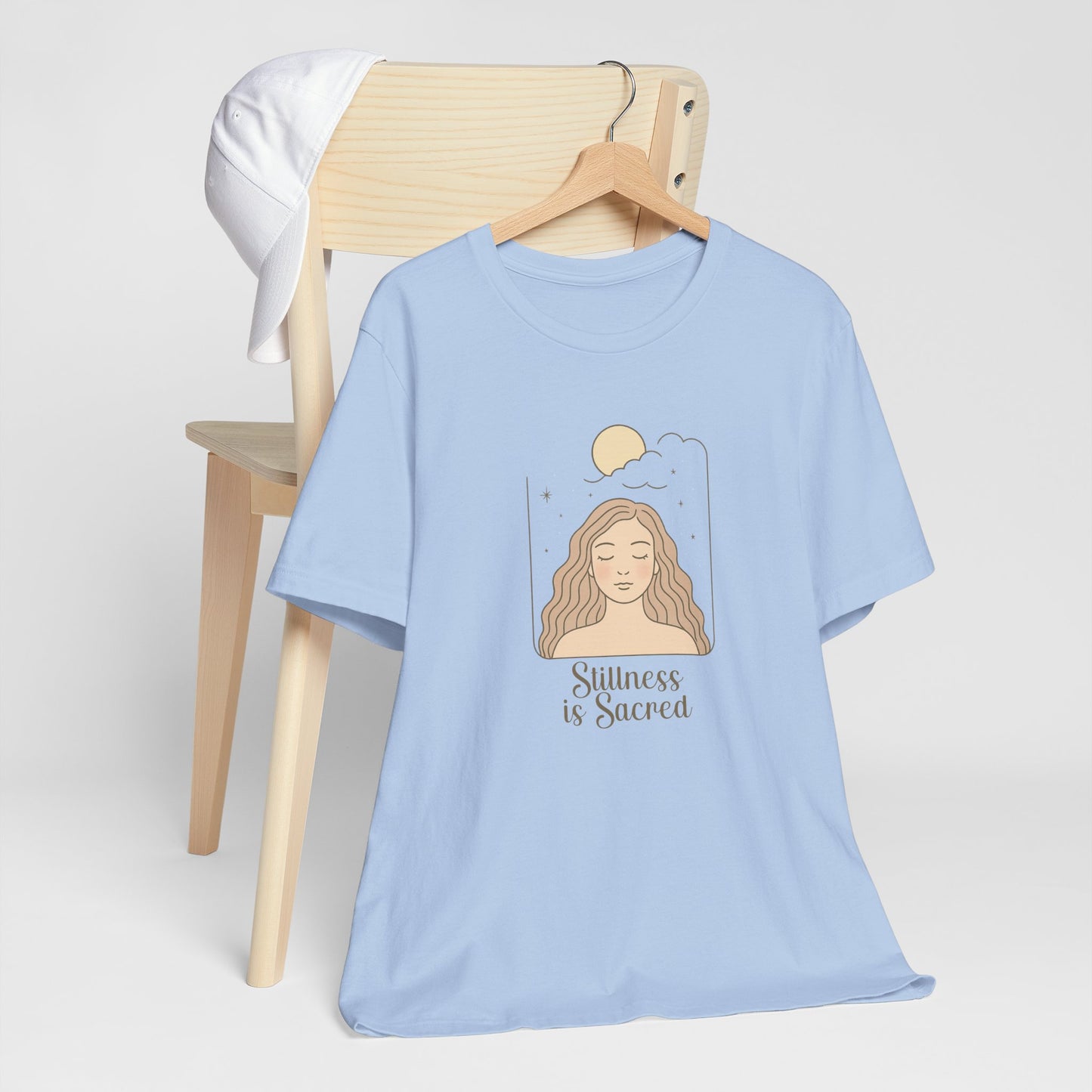 Divine Rest Tee – Stillness is Sacred Minimalist Line Art Shirt