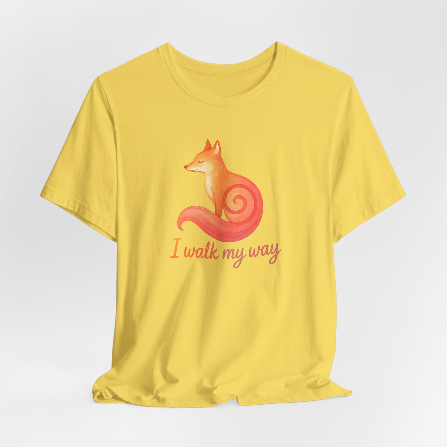 I Walk My Way Fox Shirt – Minimalist Animal Graphic Tee for Independent Spirits