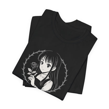 Respect My Space – Goth Anime Girl T-Shirt, Soft Rebel Aesthetic Tee, Dark Fairycore Graphic Shirt