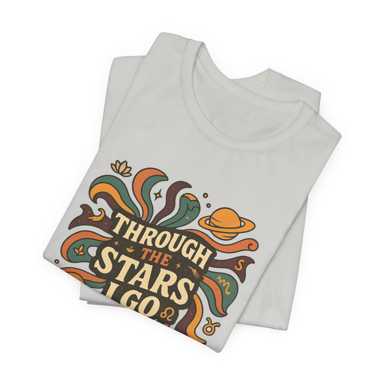 Through the Stars I Go Shirt | Retro Spacecore Tee | Cosmic Journey Top | Gentle Rebels Collection