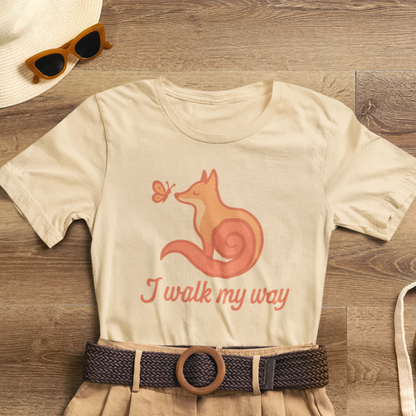 I Walk My Way Fox Shirt – Whimsical Animal Graphic Tee