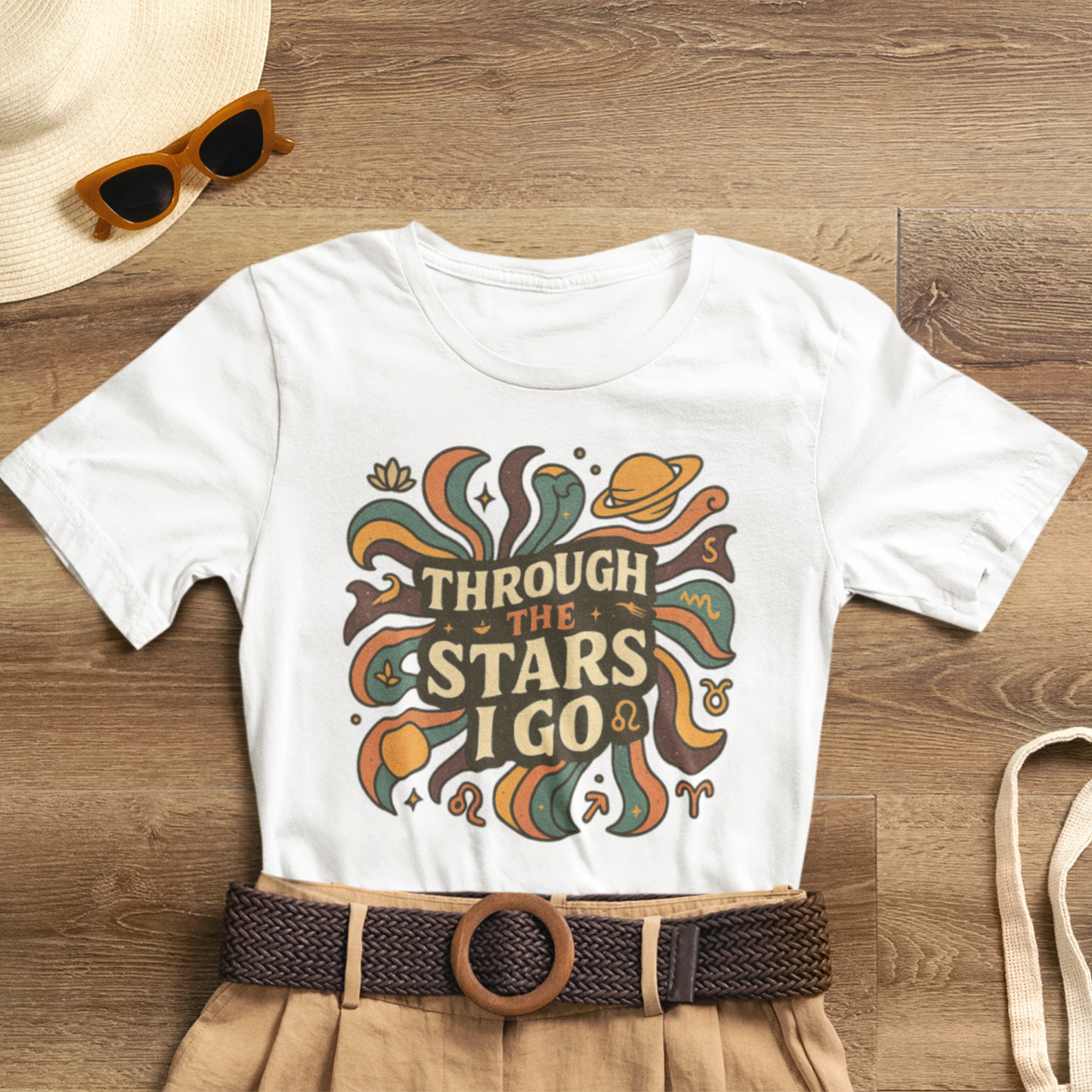 Through the Stars I Go Shirt | Retro Spacecore Tee | Cosmic Journey Top | Gentle Rebels Collection