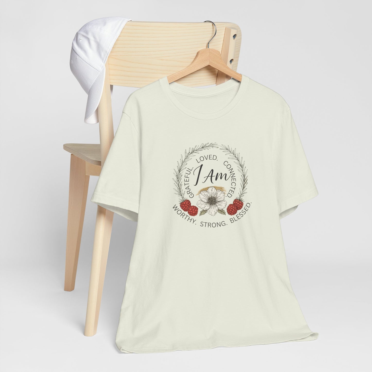I Am Affirmation Shirt – Self Love T-Shirt, Empowerment Wreath Tee, Grateful Worthy Strong Blessed Top